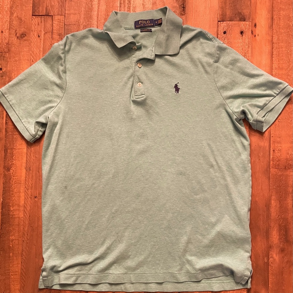 Polo shirt. Teal green size medium